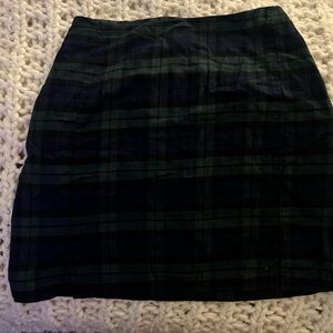 PacSun Black and Green Plaid Mini Skirt